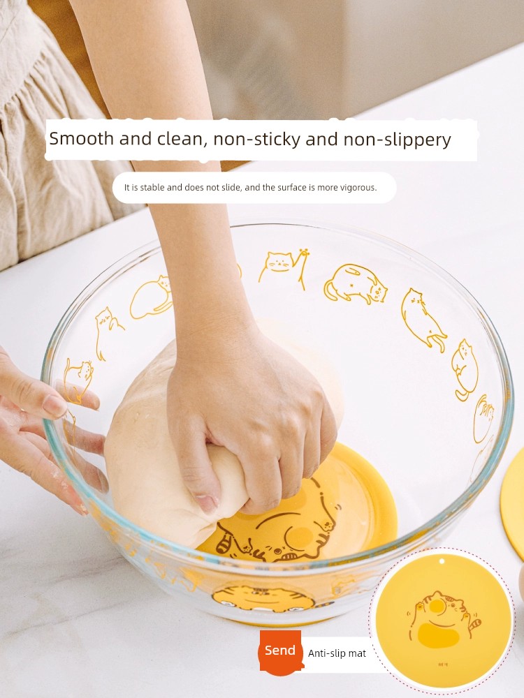 Tree Can Dough Basin For Home Glass Basin with Lid Hair Noodle Bowl Kneading Noodles Baking Tool Cooking Noodles High Temperature Resistant Fermentation