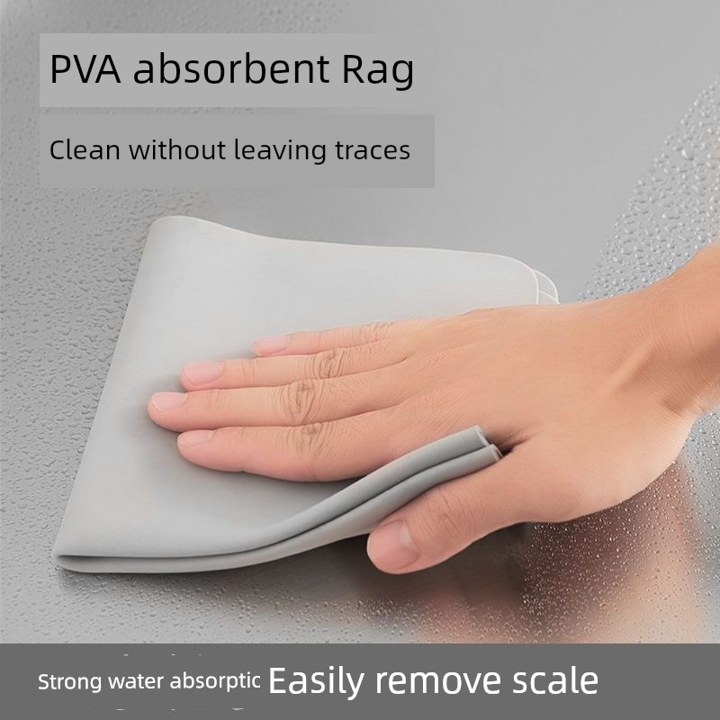 PVA Scouring Pad Ultra-Fine Fiber Rag Absorbent PVA Cotton Cleaning Cloth Wipe Glass Mirror without Leaving Traces to Remove Water Stains