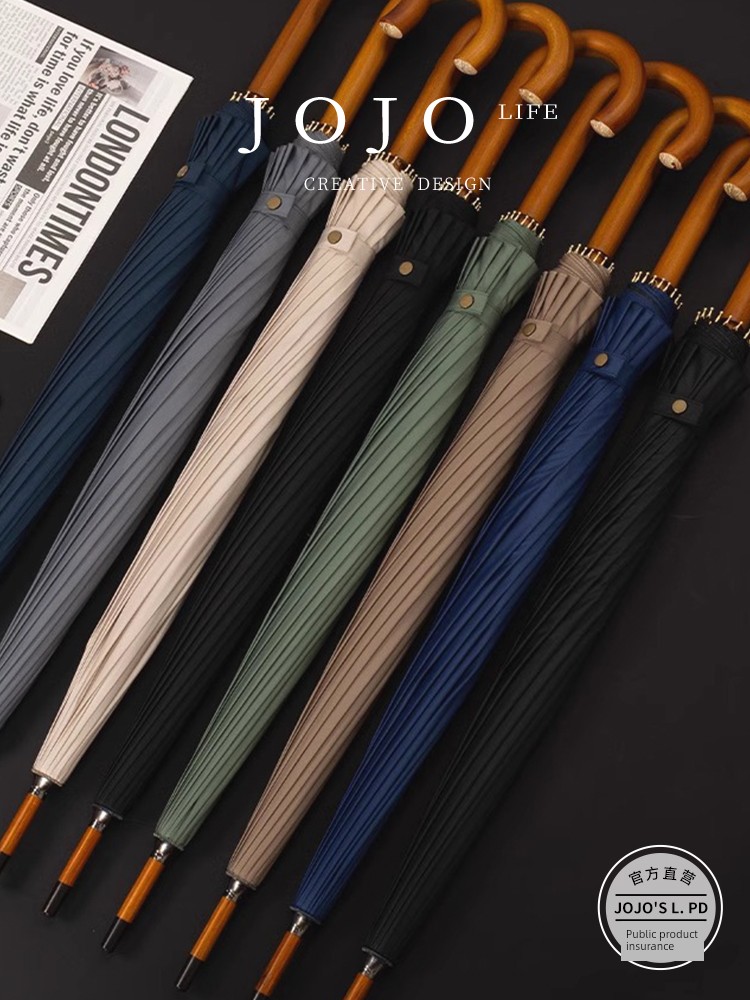 Jojo's L. Pd. Dian.16 Bone Extra Large Long Handle Umbrella Men Thickened Reinforced and Strong | Ruler