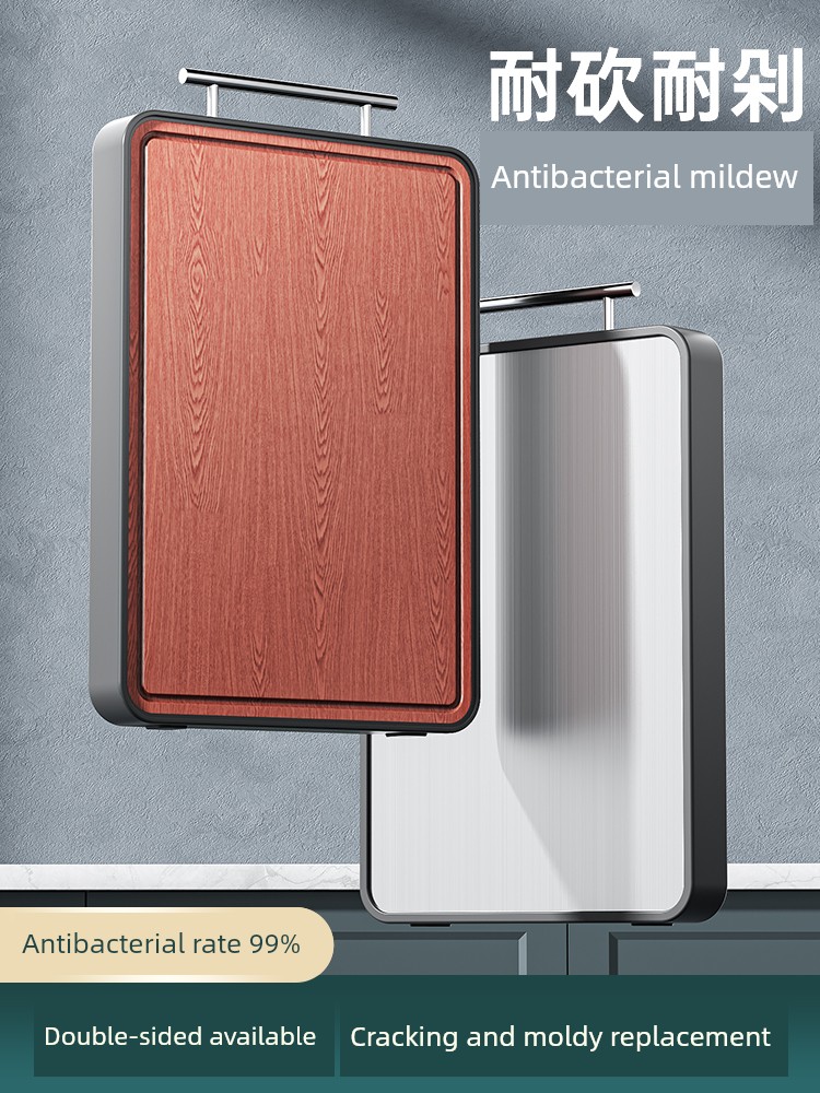 Kitchen For Home Anti-Mildew Antibacterial Stainless Steel Double-Sided Cutting Board
