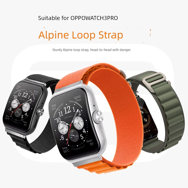 Suitable for Oppo Watch3/Pro Alpine Nylon Loopback Strap Sport Smart Watch Watch2 Three Generations Can Replace Wristband Plaid Breathable Fashion Casual 42/46mm Men's and Women's Accessories