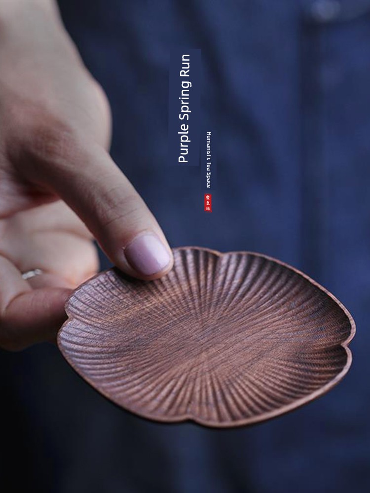 Jojo's L. Pd. Ziquan Jian. Black Walnut Wooden Tea Cup Holder Clover Coaster Solid Wood Oven Mitts | Military