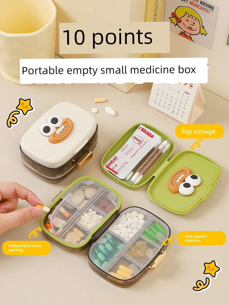 Pill Box Portable 7-Day Packing One Week Large Capacity Pill Portable Pill Box Separately Packed Case Dispenser Small Medicine Box