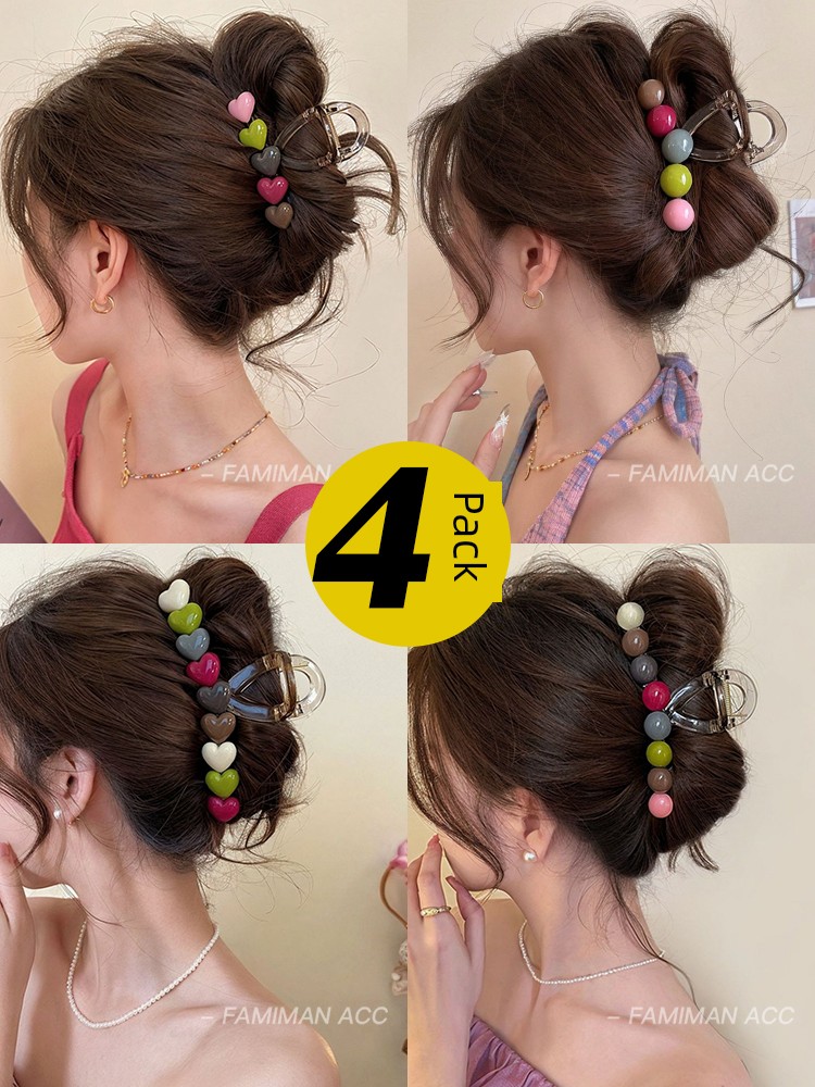 Cute Skittles Beanie Grip Female Back Head Barrettes Large 2024 New Arrival Fancy Shark Clip Hairware