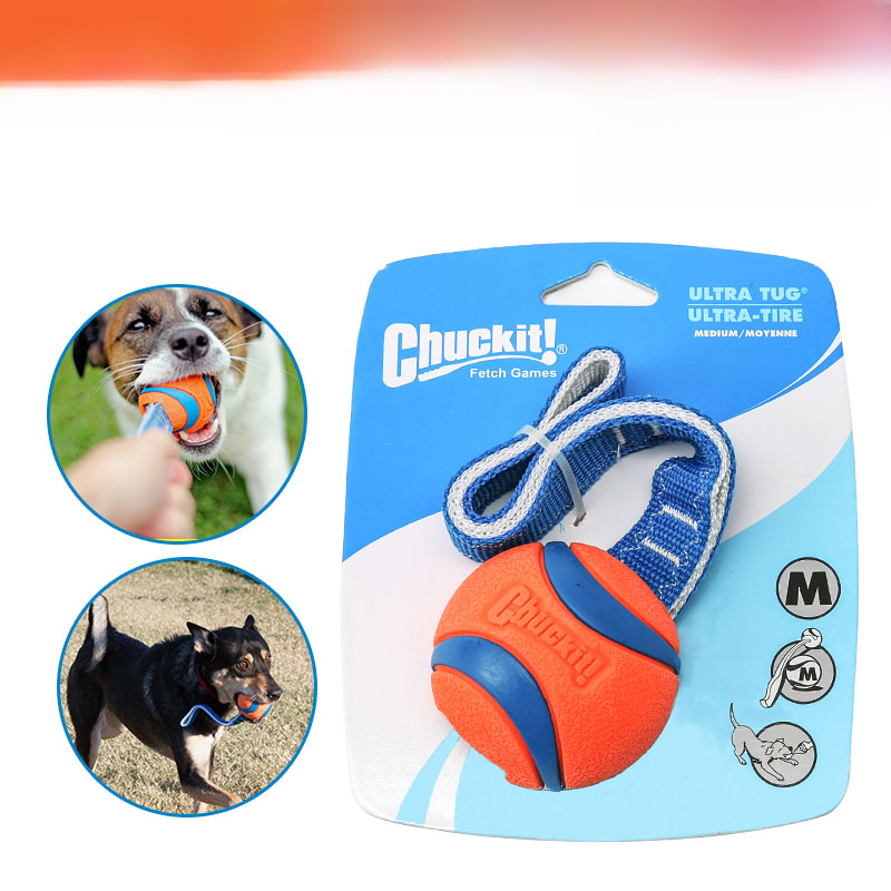 Petmate Nylon Rope Rubber Ball Import Bite-Resistant Molar Pet Dog Toy Ball Large Dog Teddy/Golden Retriever