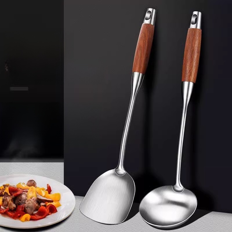 Rosewood Stir-Fry Colander Full Set of Stainless Steel Spatula