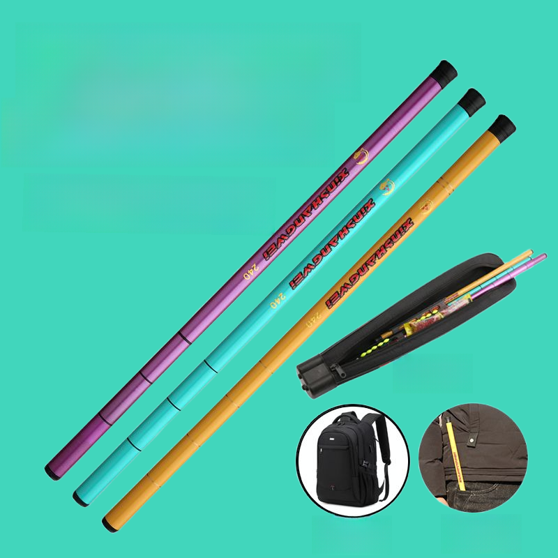 Mini Pole Rod Ultra-Light Ultra-Fine Pocket Newbie Beginner Portable Ultra-Short Section Fishing Rod Fishing Shrimp Rod Carp Gadget Fishing