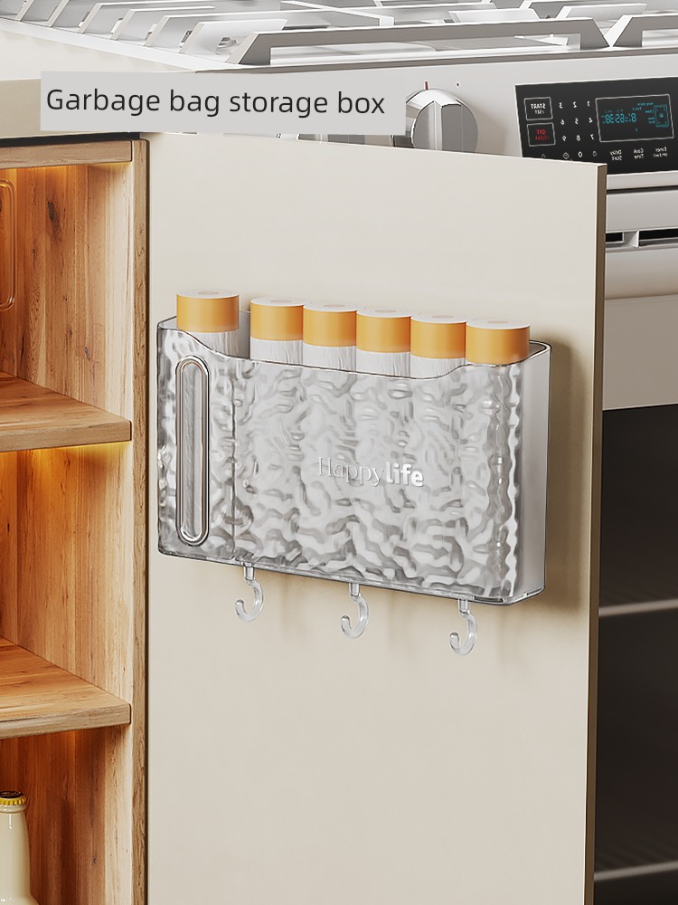Suction Cup Garbage Bag Storage Box Storage Fantastic Kitchen Wall-Mounted Plastic Bag Large Capacity For Home Storage Box