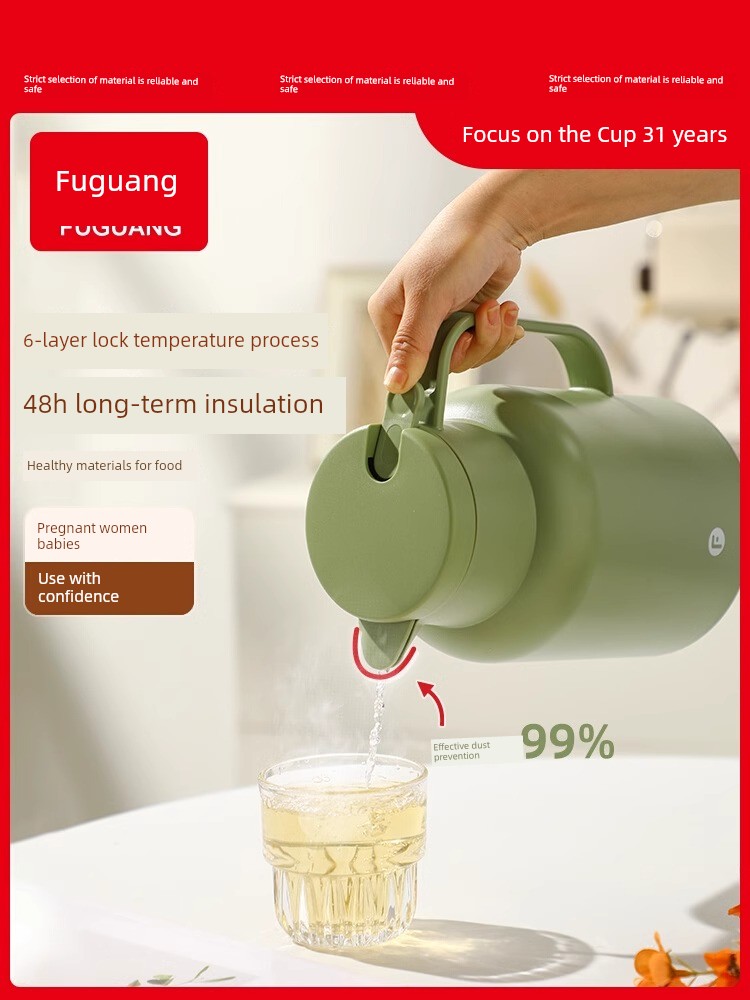 Fu Guang Thermal Insulated Kettle For Home Large Capacity Hot Water Bottle Glass Liner Thermos Bottle Hot Water Bottle Student Dormitory Office