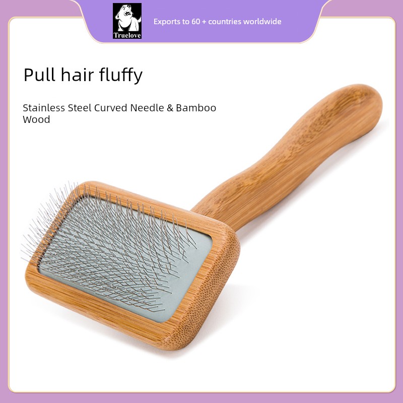 Truelove Dog Comb Lint Cat Petting Handy Gadget Pet Supplies Bamboo Wood Puppy Beauty Hair Removal Cat Needle Comb