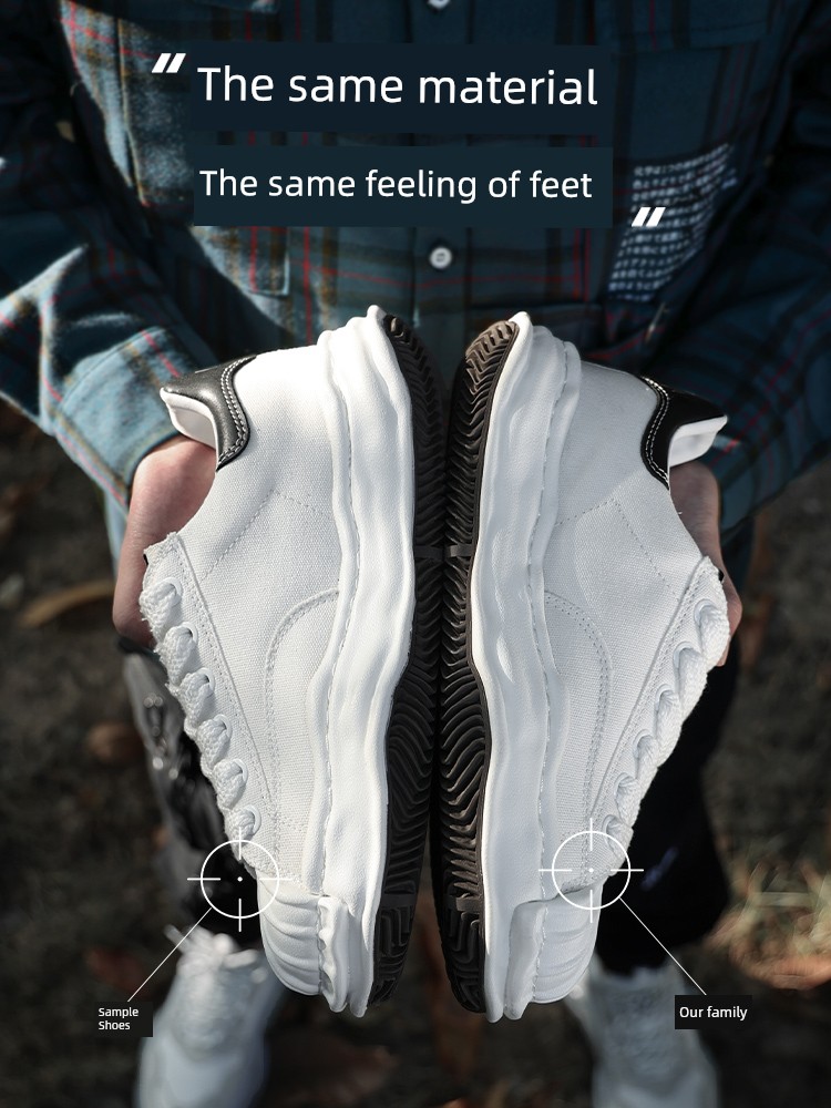 H8 Dissolved Shoes Men's Shoes White Shoes Autumn and Winter White Shell Toe Board Shoes Easiest for Match Thick Sole Authentic Casual Shoes Children