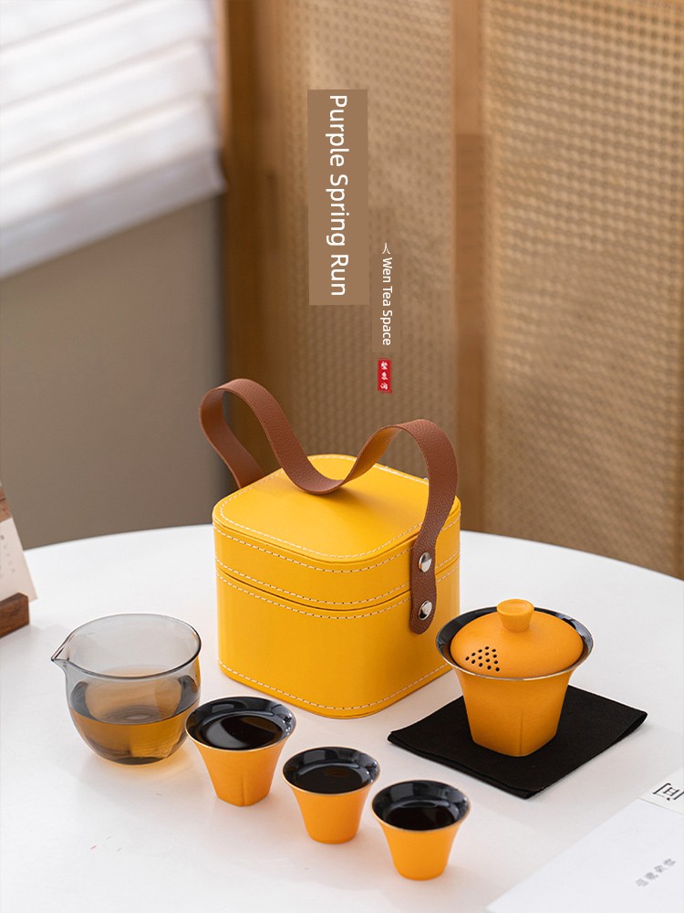 Jojo's L. Pd. Ziquan Jian. Travel Tea Set Quick Cup Portable Portable Tea Set Suit Ceramic | Color Detection