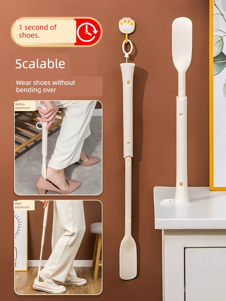 Retractable Shoehorn Long Handle For Home Shoehorn Sub Extra-Long Shoes Shoe Pumps Elderly Shoes Slip Pregnant Women Wear Shoes Lift Shoes Handy Gadget