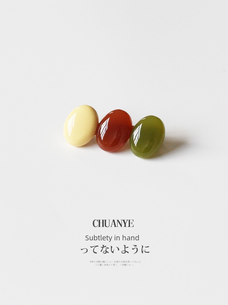 Kawano Color Glossy Acetate Ins Forehead Barrettes
