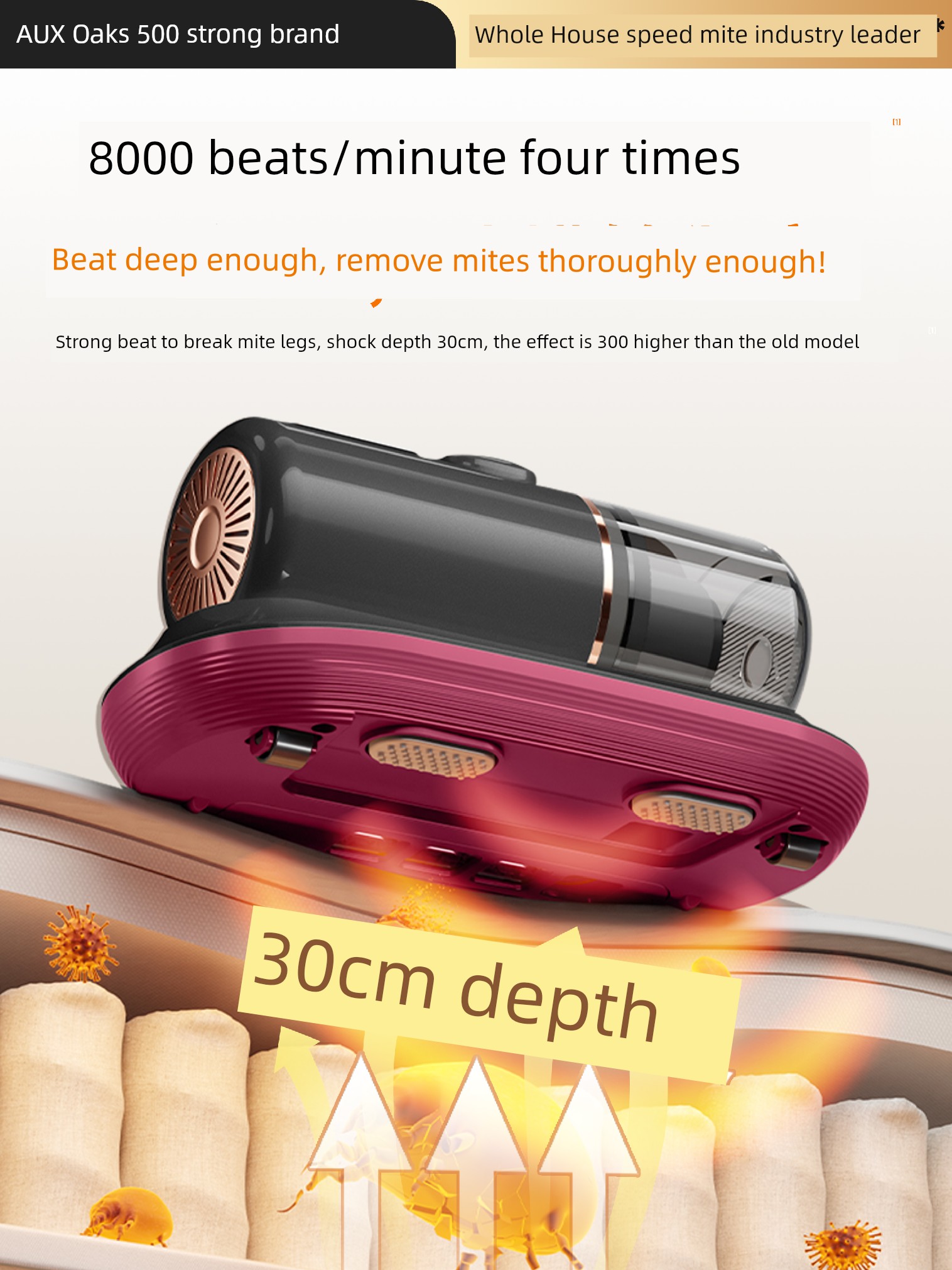 Ox Mites Instrument Ultraviolet Sterilization Machine For Home Bed Vacuum Cleaner Two-in-One Wireless Mite Handy Gadget