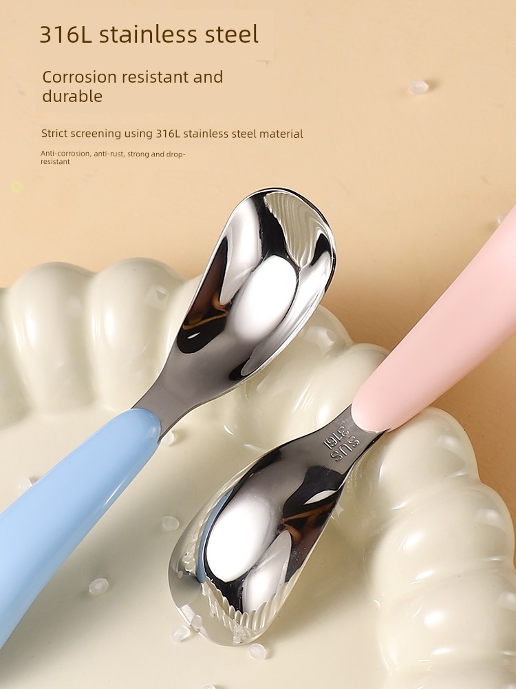Ingot Spoon Kids 316L Stainless Steel Children Baby Food Special Meal for Feeding Small Spoon Mrun