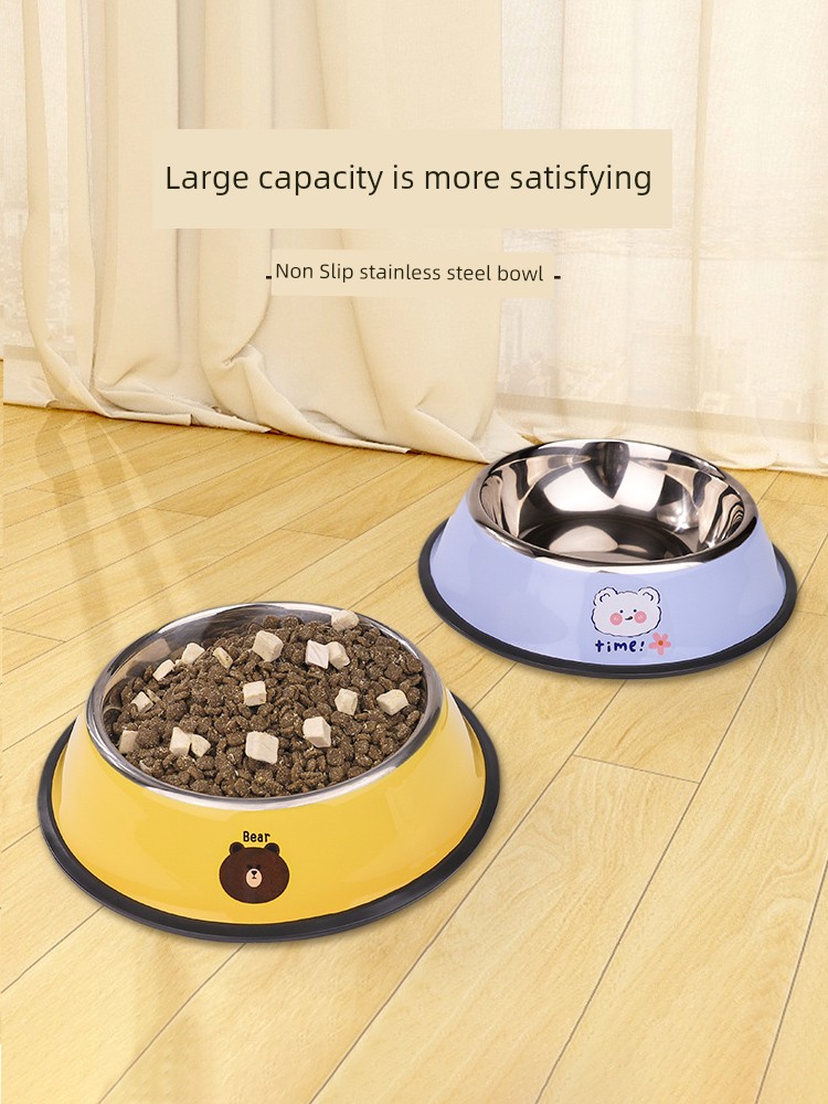 Stainless Steel Integrated Large Pet Supplies Dog Food Bowl