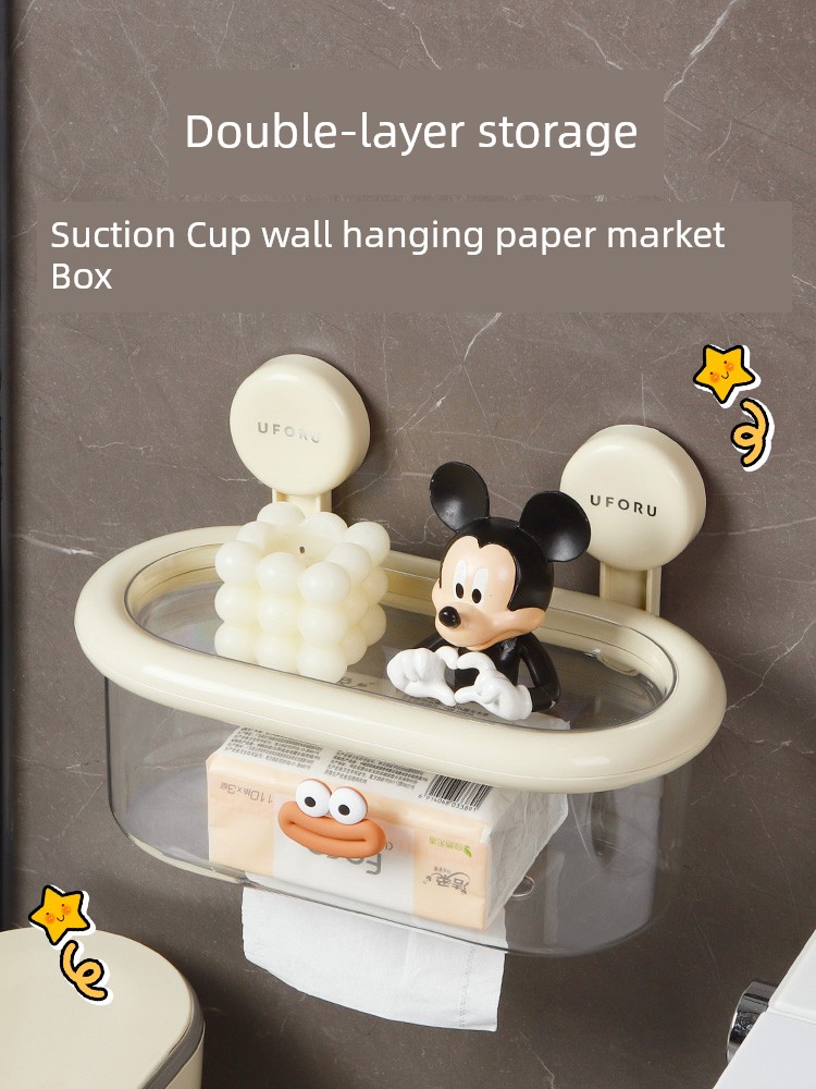 Bathroom Wall-Mounted Bathroom Wet Toilet Paper Suction Cup