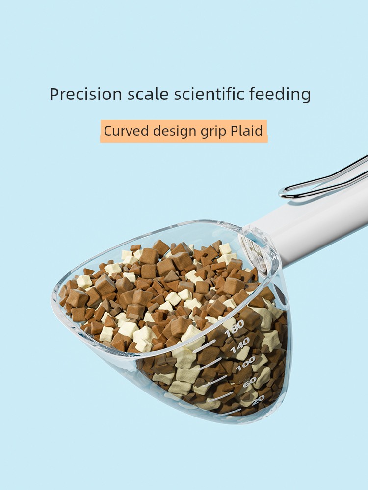 Cat Food Pet Stainless Steel Measuring Cup Spoon