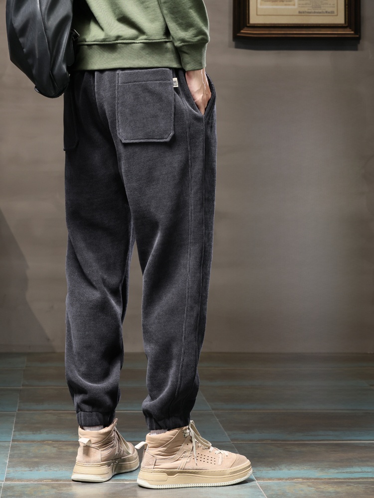 Fleece-lined Thickened Casual Pants Men 2024 New Autumn/Winter Corduroy Winter Heattech Men's Track Sweatpants Men's