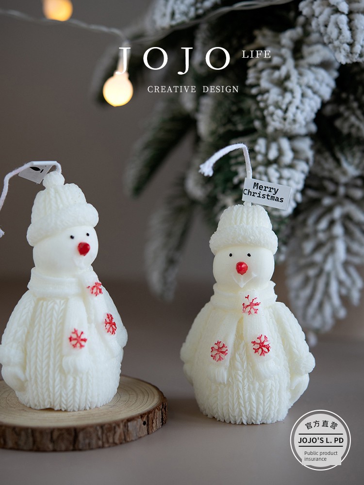 Jojo's L. Pd. Mr. Grocery. Smoke Aromatherapy Snowman Shape Candle Ornaments Home Decoration | Gift Candy