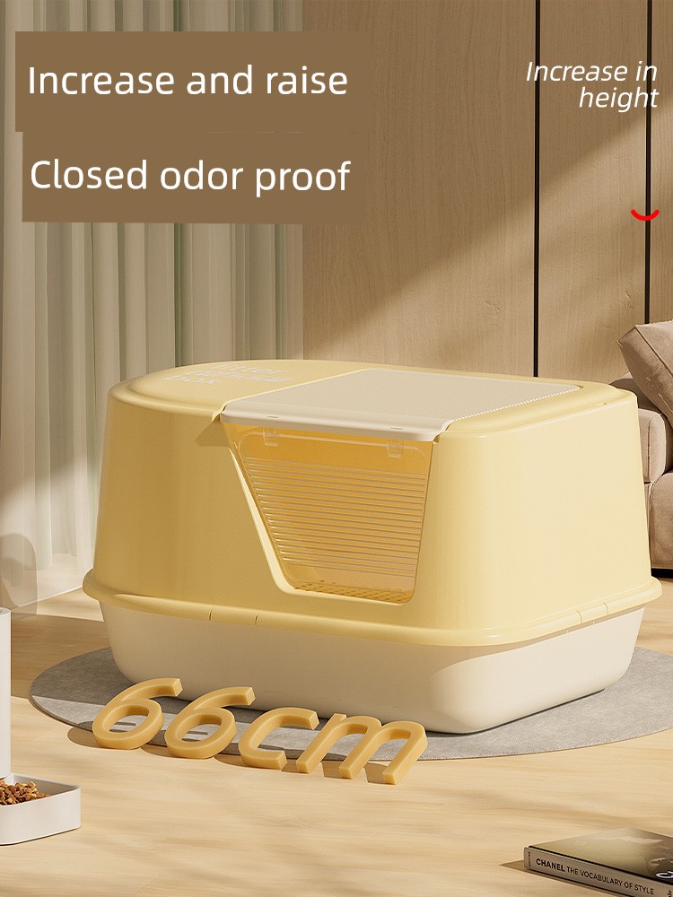 Oversized Fully Semi-Enclosed Litter Box Muppet Cat Splash-Proof Pad Bedpan Cat Odor-Proof Kittens Toilet Accessories