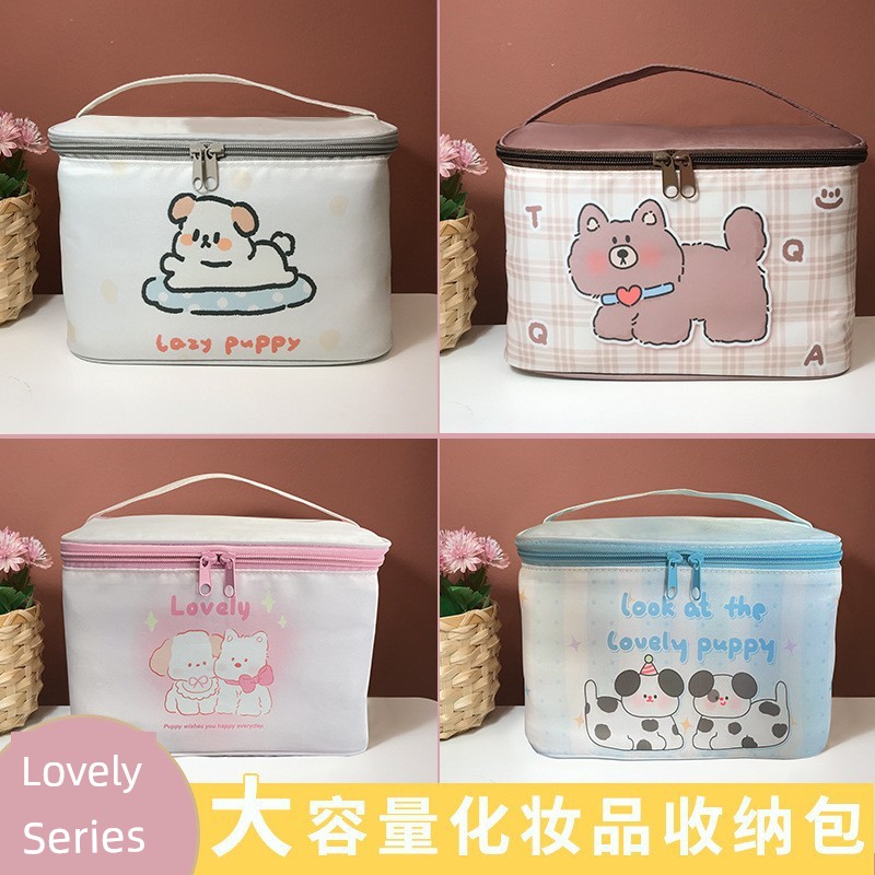 Cartoon Portable Layered Cosmetic Bag Ins Cosmetics Bag New Arrival Large Capacity Storage Box Travel Wash Bag