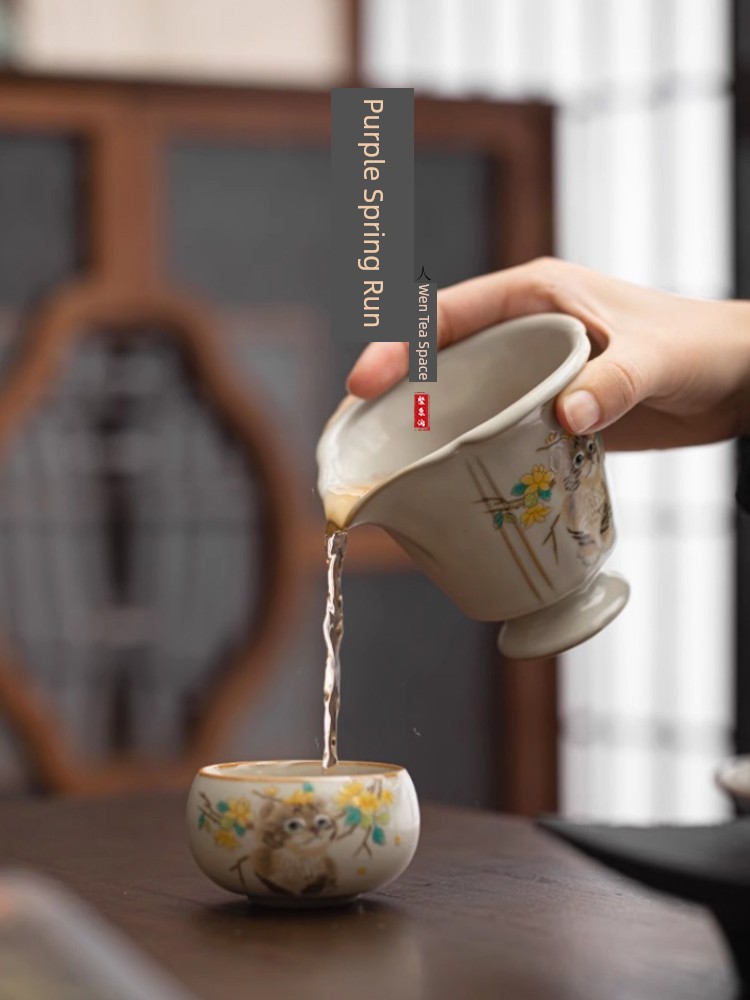 Jojo's L. Pd. Ziquan Stream. Ru Ware Cat Ceramic Fair Cup For Home Gracked Glaze Supportable | Crop Broadcast