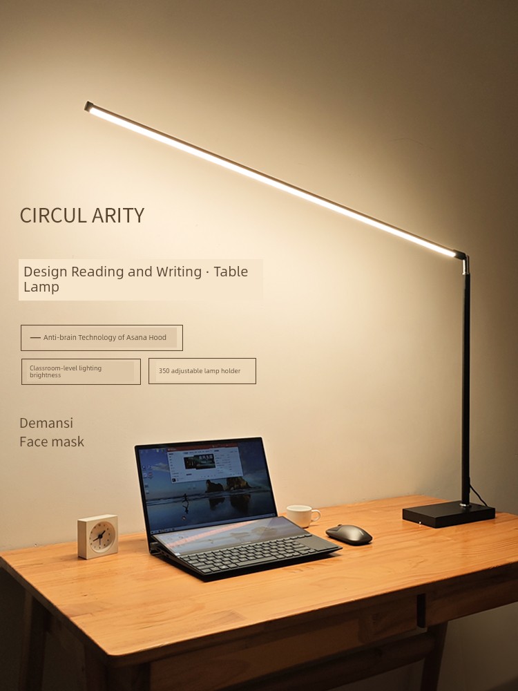 LED Desk Reading Lamp Study Special Work Writing Homework Bedside Student Kids Eye-Protection Lamp Dormitory Typhoon