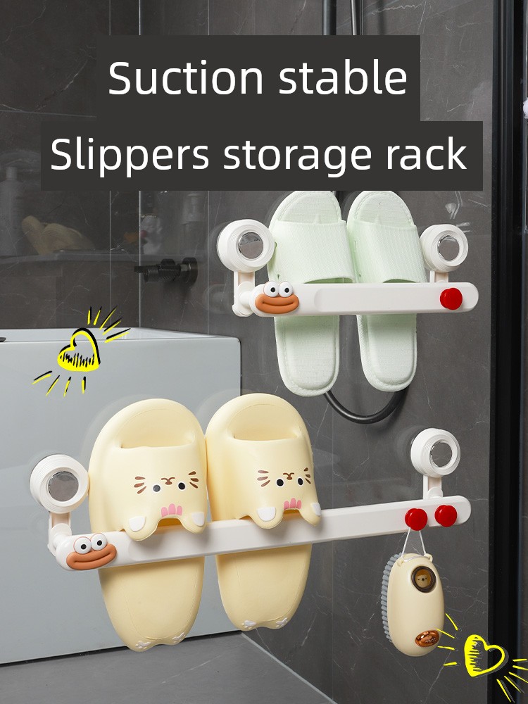 Slipper Rack Punch-Free Storage Fantastic behind the Door Suction Cup
