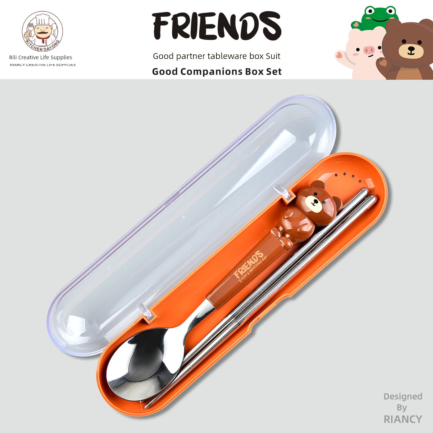 Cute Spoon Fork Chopsticks For Home Tableware Kids Edible Stainless Steel Spoon Soup Spoon Cartoon Good-looking