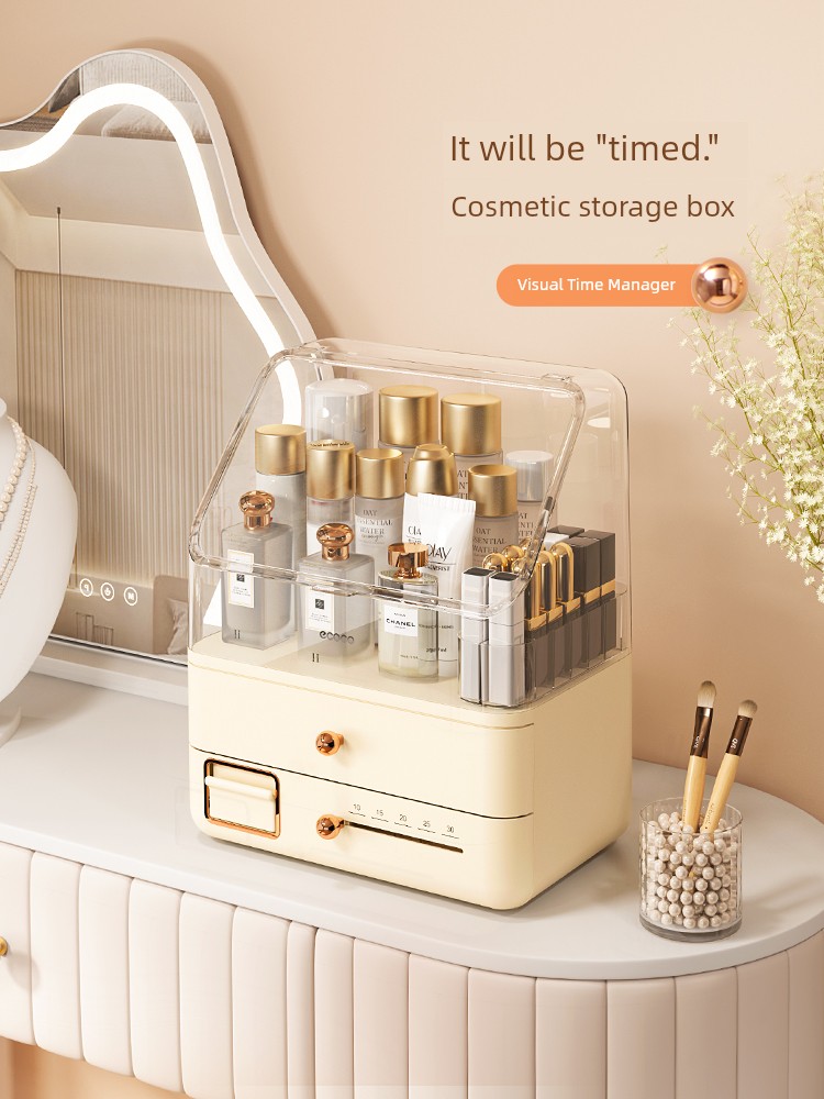 Dustproof Timing Large Capacity Desktop Cosmetics Storage Box