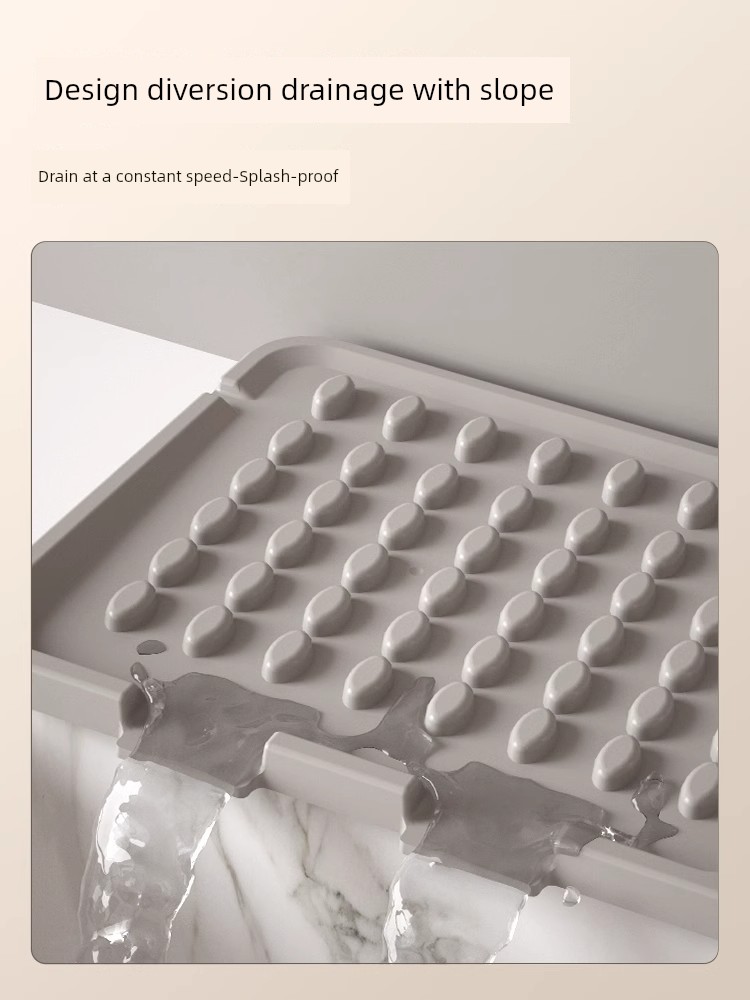 Faucet Silicone Draining Pad Water Cushion Foldable Free Cutting Waterproof Mat Water Cushion Multi-Functional Kitchen Sink Splash-Proof Water Cushion