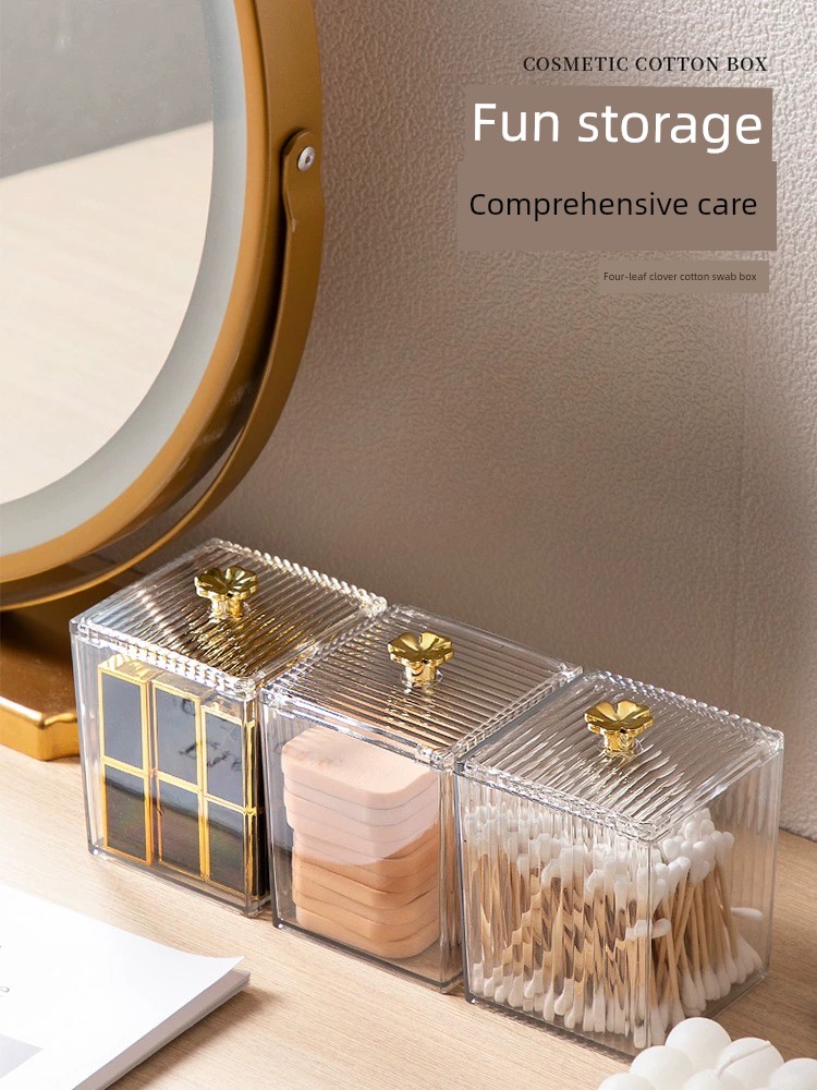 Jujiajia Cotton Pad Storage Box Cotton Box For Home Accessible Luxury Transparent Acrylic Dustproof Cosmetics Lipstick Box