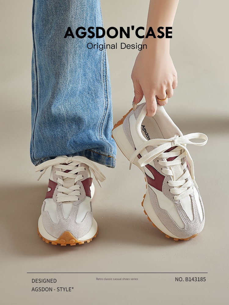 Augusto Waffle Cortez Women 2024 New Arrival Fall and Winter Thick Sole Small Waist Daddy Shoes Casual Sneaker