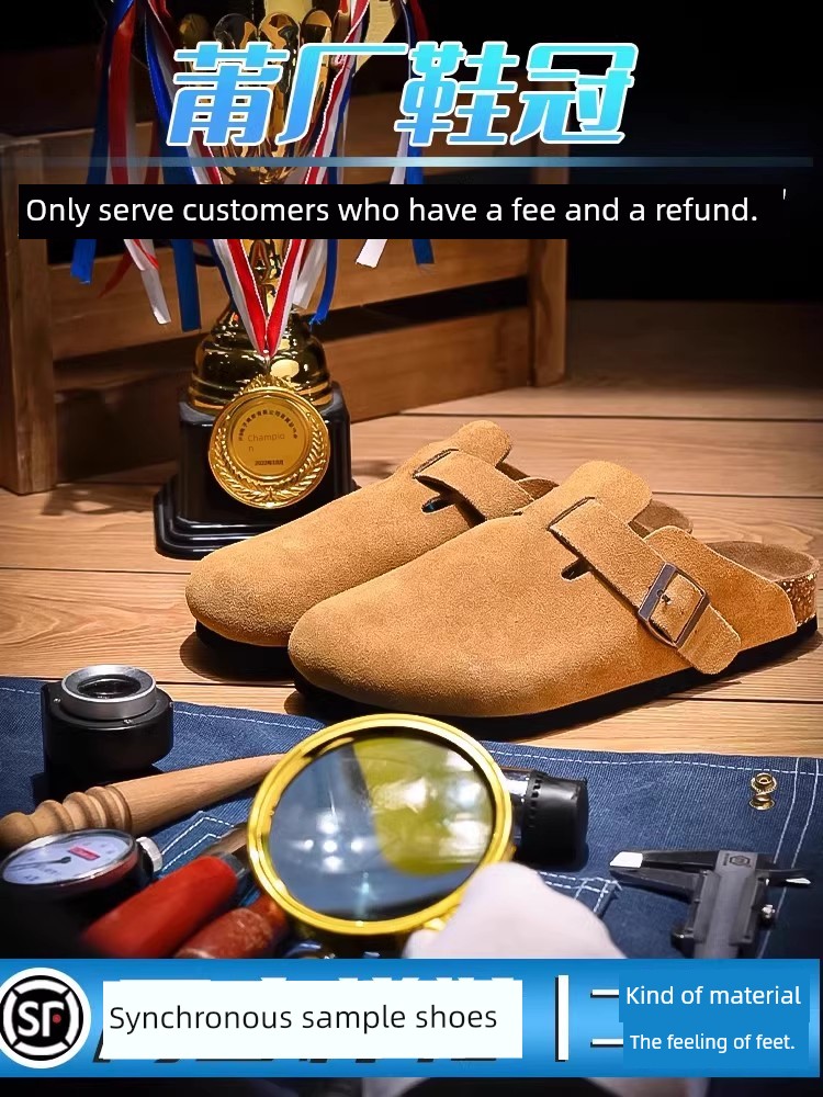 Birkenstock Men's and Women's All-Inclusive Fall and Winter 2024 New Arrival Genuine Leather Soft Bottom Outdoor Hidden Heel Boken Closed Toe Sandals