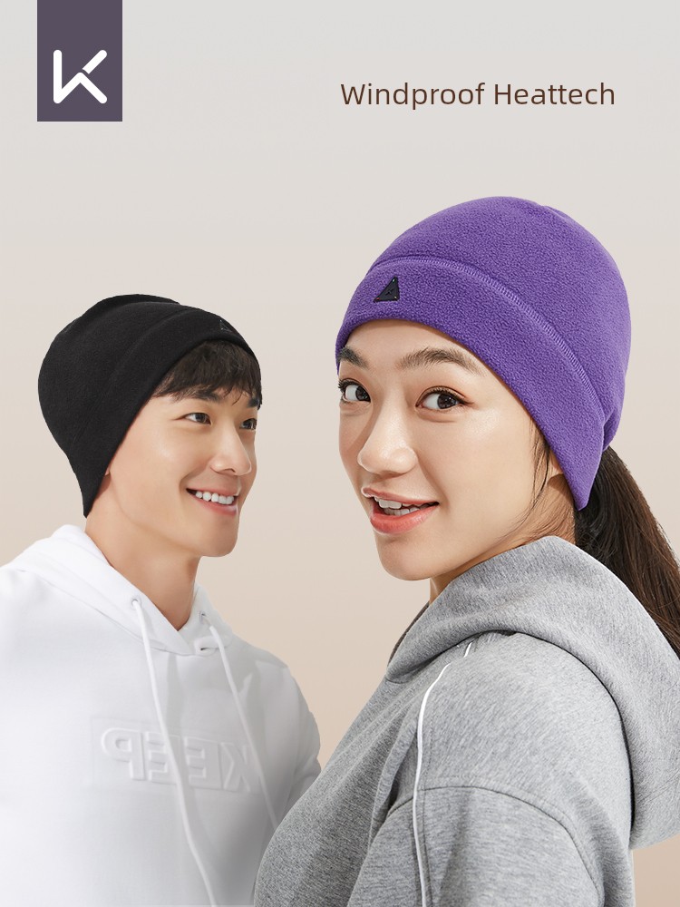 Keep Hat Fleece-lined Heattech Running Women's Winter Windproof Beanie Hat Woolen Knitted Hat Men Outdoor Cycling Sports