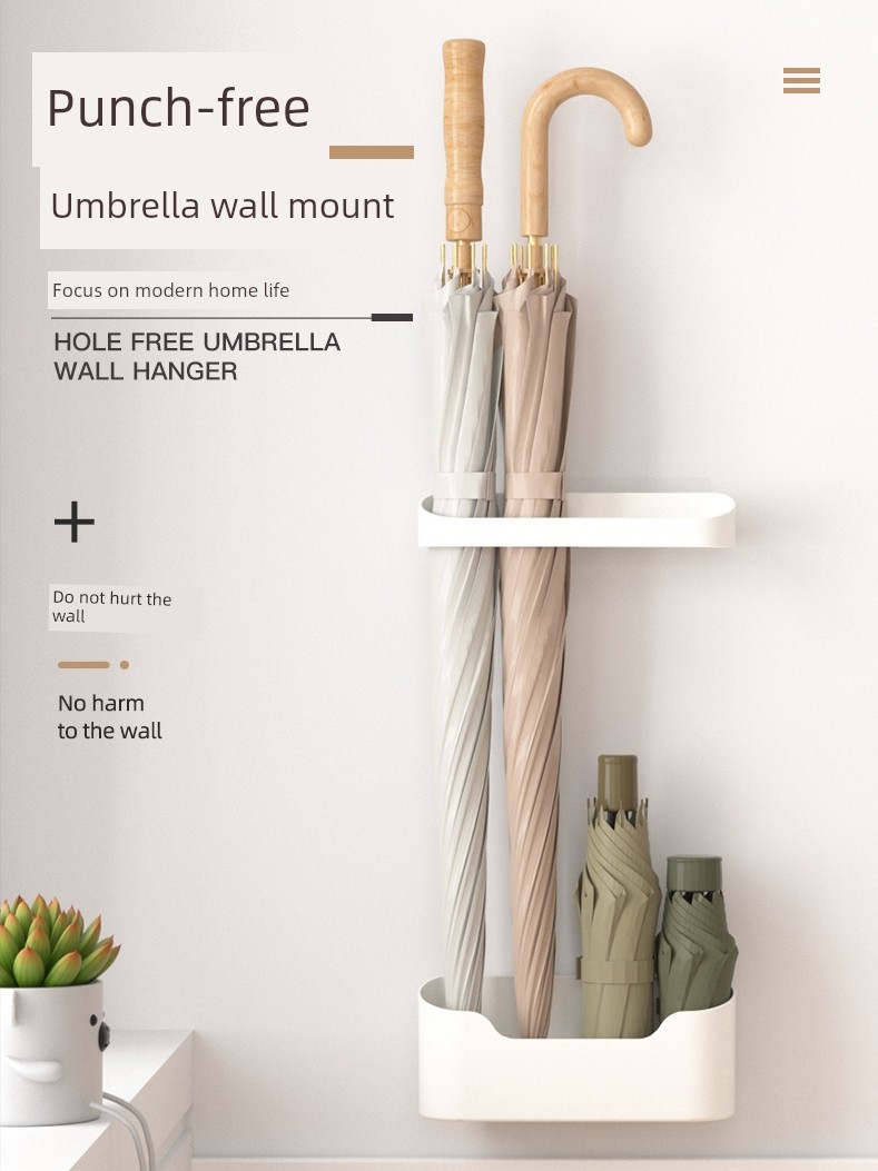 Japanese-Style Wall-Mounted Storage Cabinet No Punching behind the Door Umbrella