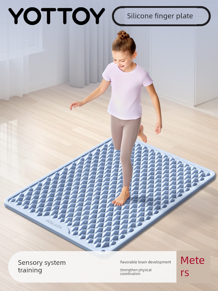 Yottoy Soft Silicone Anti-Slip Bath Mat Children's Sensory Integration Therapy Super Jogging Mat Foot Massage Cushions in Place Foot Mat