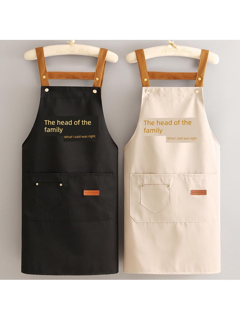 Household Household Simple Western Style Anti-Fouling Breathable Polyester-Cotton Apron For Home Kitchen New Arrival Cooking Apron Printing Worker