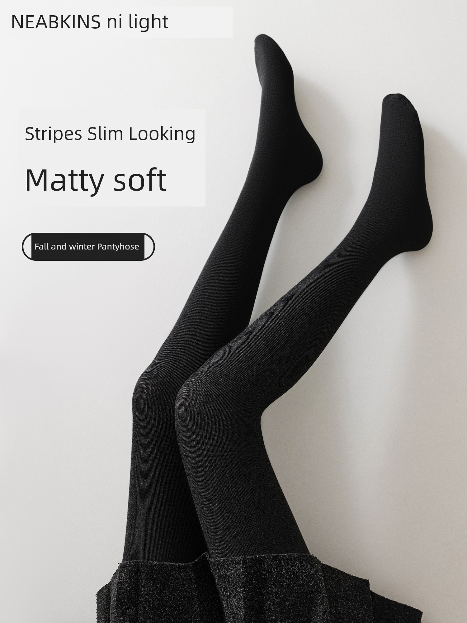Black Leggings Women Spring Autumn Winter Fleece-lined Thickened Matte Striped Outerwear Stress Stovepipe Gray Pantyhose