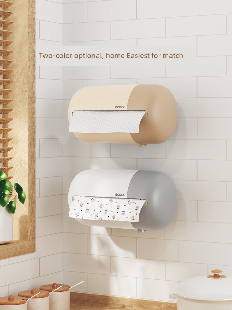 Kitchen Tissue Box Wall-Mounted Facial Tissue Face Cloth Toilet Storage Box Punch-free Toilet Tissue Box