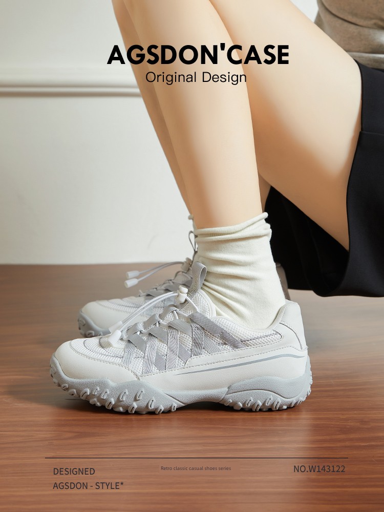 Augusto Outdoor Climbing Boots Women's 2025 New Arrival Spring Thick Sole Ballet Training Shoes Dad Shoes White Sports