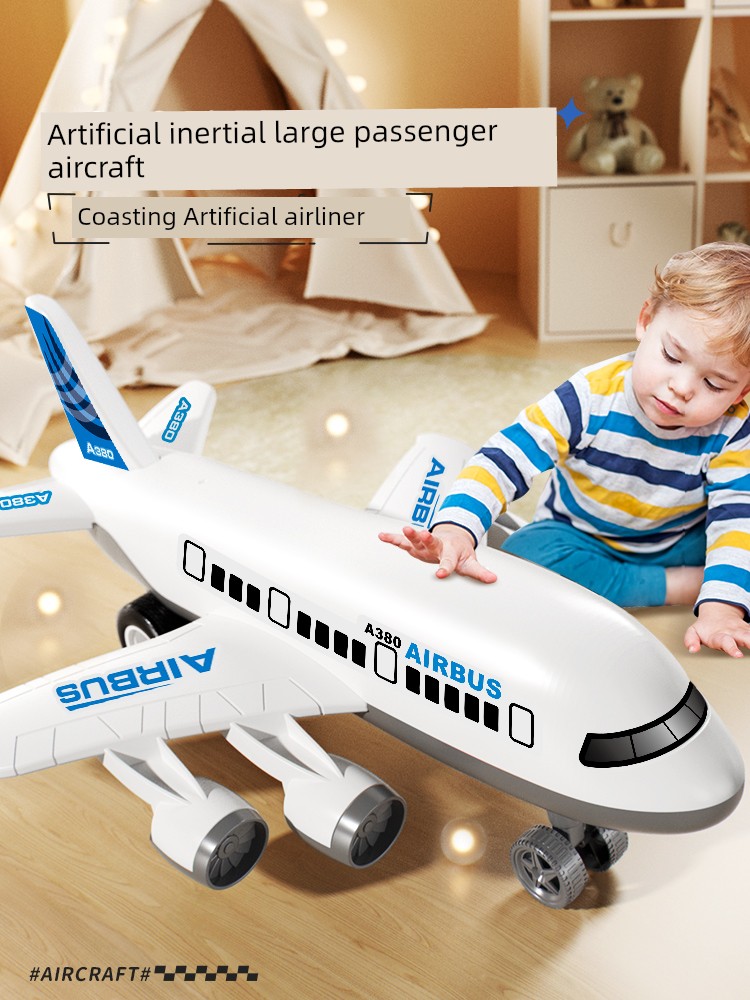 Kids Inertial Aircraft Oversized Drop-Resistant Boy Toy Car Baby Birthday Present 3 Years Old 2 Early Education Puzzle