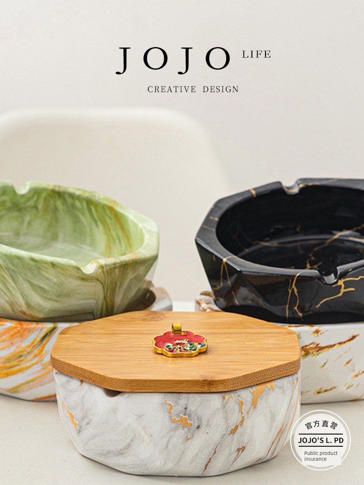 Jojo's L. Pd. Skill. Ashtray Household Ashtray with Lid Anti-Flying Dust Creative Minimalist | Skill