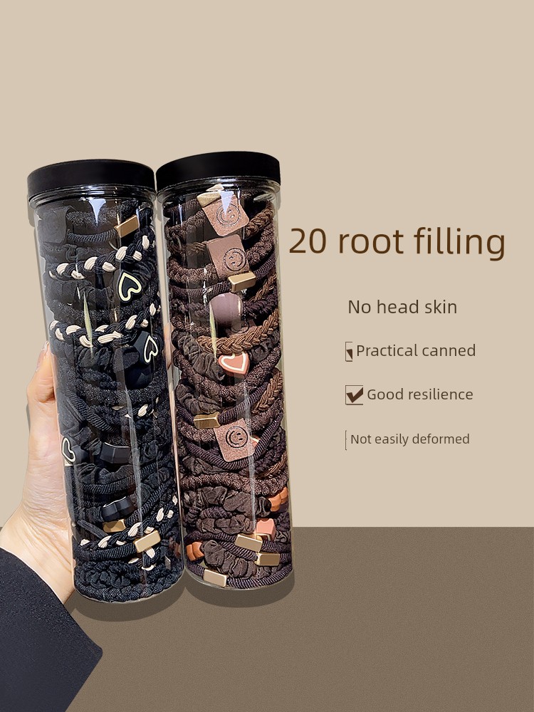 Brown Black Headband 2024 New Arrival Classy Hair Band Rubber Band Female Hair Rope Leather Cover Adult High Elastic Durable