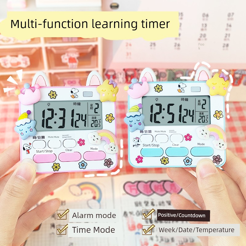 Timer Alarm Clock Learning Kids Special Student Homework Digital Reminder Self-Discipline Mute Time Management Timer