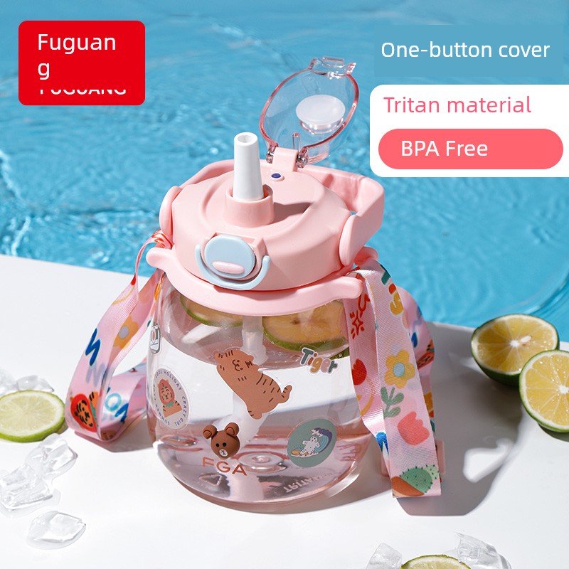 Fuguang Big Belly Straw Cup Women Good-looking Tritan Large Capacity Kettle Sports Carry out Summer Women Cup