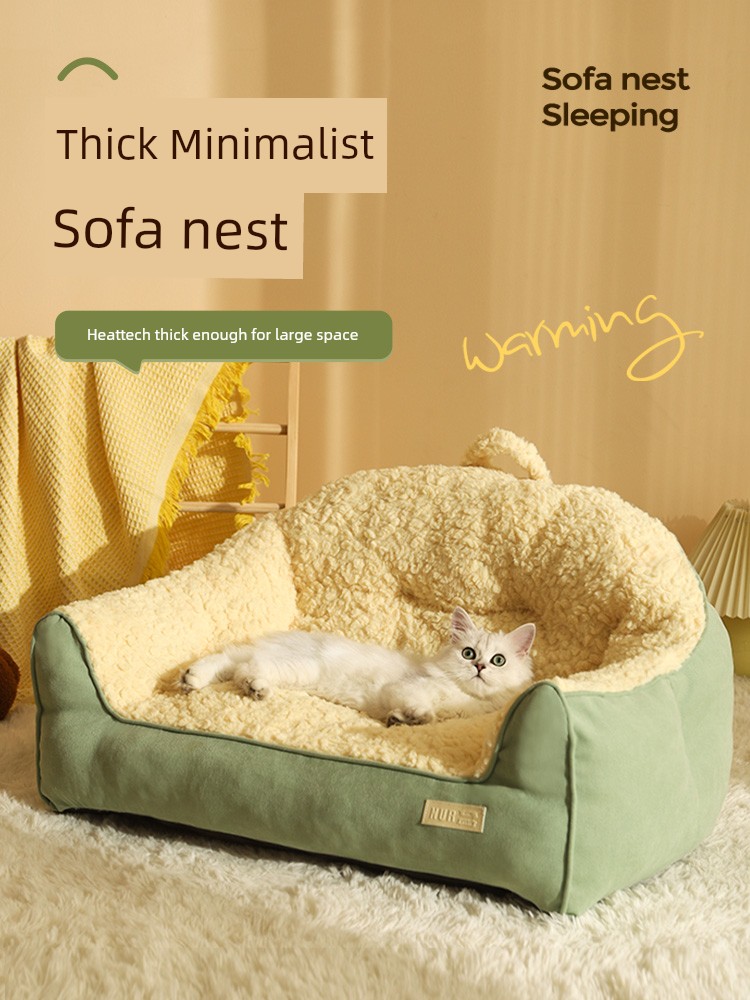 Cat Nest Winter Heattech Pet Cat Bed All Year Round Neutral Cat Sleep Supplies Winter Cat Sofa Kennel Small Size Dogs