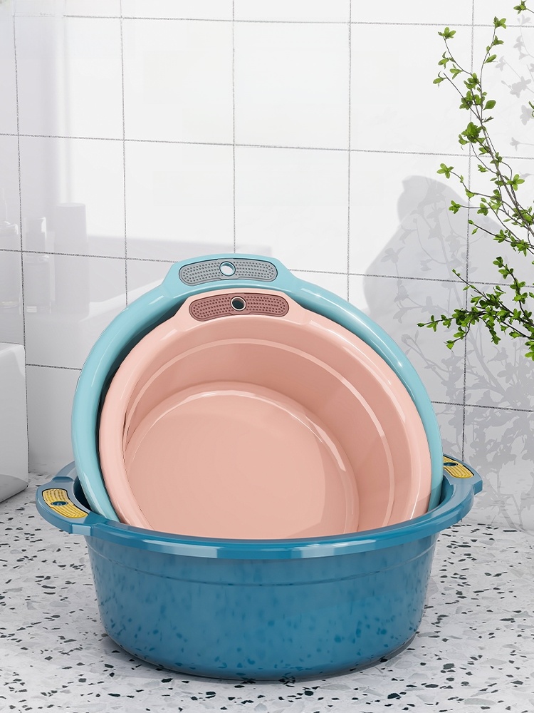 Household Washing Vegetables Basin Thickened Washbasin Baby Small Basin Student Dormitory Plastic Basin Laundry Feet-Washing Basin Q3